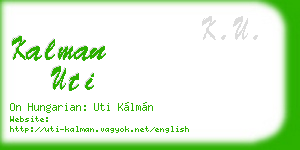kalman uti business card